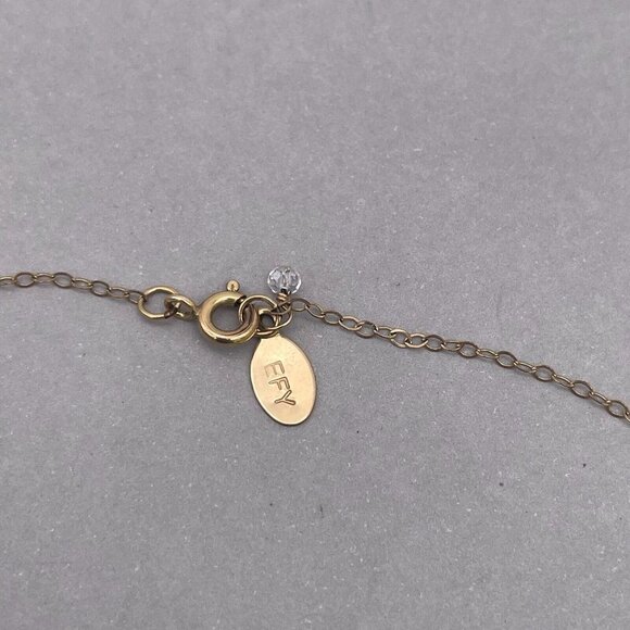 EFY 14K Gold Filled Multi Charm Chain Necklace Spring Ring Closure 19 Inches - Picture 4 of 5